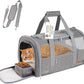 Pet Carrier Soft Side Cat Carrier Collapsible Travel Puppy Carrier Bag TSA Airline Approved Kitten Carrier Bag for 15 lbs Small Pets (Gray)