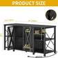 DWVO Reptile Tank Stand Aquarium Stand with Power Outlet & LED Light, 75/90/120 Gallon Terrarium Stand Cabinet - Heavy Duty Fish Tank Stand for Turtle Tank, Reptile Terrarium, 2000LBS Capacity, Black