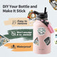 64 oz Insulated Water Bottle with Straw (Cold for 48 Hrs), Half Gallon Stainless Steel Triple Wall Vacuum Sports Water Jug, Leakproof Hydro Cup Flask with Straw Spout Lids & DIY Stickers