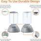 Amazon Basics Automatic Dog Cat Water Dispenser Gravity Feeder and Waterer Set, Large, 12-Pound Food Capacity, 2.5-Gallon, Gray