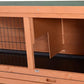 PawHut 54" 2-Story Large Rabbit Hutch Bunny Cage Wooden Pet House Small Animal Habitat with Lockable Doors, No Leak Tray and waterproof Roof for Outdoor/Indoor Orange
