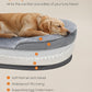 Feandrea Dog Bed, Large Orthopaedic Dog Sofa Bed, 42 x 30 x 7 Inches, Egg Crate Foam, Waterproof Liner, Raised Edges, Removable and Machine Washable Cover, Non-Slip, Light Gray UPGW283G01