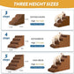 3-Step Dog Ramp and Stairs for Sofa and Chair - Non-Slip Sturdy Pet Steps for Small Dogs and Cats,15.7" H,Brown