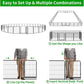 Dog Playpen Outdoor Extra Wide 32 Panels Heavy Duty Dog Fence 32" Height Anti-Rust with Doors Portable for RV Camping Yard, Total 84FT, 561 Sq.ft, Snowy Black