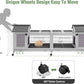 Wooden Rabbit Hutch with Wheels, Indoor Outdoor Bunny Cage with Removable Netting, Guinea Pig House with Leak-Proof Trays