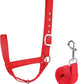 XUANNIAO Easily Adjustable Figure 8 Cow Halter, Double-Ply Premium Livestock Cattle Halters, Colorful Cow Utility Calf Halter with Leading Rope for Miniature Horse Donkey Goat Foal (Small, Red)