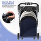 Magshion Foldable Pet Stroller, 3-in-1 Dog Travel Jogger with Detachable Carrier, Cup Holder, Storage Basket, Folding Carrier for Small/Medium Dogs & Cats Up to 33 lbs, Navy Blue