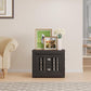 26" Heavy Duty Dog Crate Furniture for Small,Medium and Large Dogs,Rustic Wooden Dog Cage Kennel Indoor Furniture with Waterproof Top,Decorative Pet House Side End Table (Black & Grey)