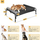 Veehoo Medium Elevated Dog Bed, Outdoor Raised Dog Cot Hammock Bed with One-Sided Removable Headrest Bolster, Cooling Breathable Washable Teslin Mesh, Off Ground, Anti-Slip, M, CWC2204BCP