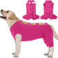 IECOii Pet Surgery Recovery Suit,Breathable Dog Bodysuit E-Collar & Cone Alternative Surgical Suit After Spayed/Neutered Wear,Recovery Suit for Dogs Male Female Sleeve to Prevent Licking,XL-Rosered