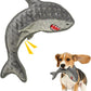 Dog Toy Squeaky Chew Dog Toys No PP-Cotton,no Stuffed for Small, Medium, Large Breed Dogs Interactive Hours of Fun,Gray-Shark