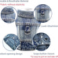 Puppy Clothes for Small Dogs Boy,Classic Western Denim Dog Coat,Dog Jeans Jacket with Leash D-Ring,Pet Cat Costumes,Cooling Harness Vest for Walking (Blue, Medium)
