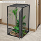 Reptile Pet Feeding Net Box, 17.7"x17.7"x31.5" Micro Habitat Terrarium Enclosure for Small Tree Dwelling Reptiles, Amphibians, Spiders & Other Invertebrates, Insect Terrarium