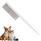 Grooming Pet Comb Rat Tail Dematting Cat and Dog Comb，Rounded Ends Design for Safe Tangle Removal, Hairstyling, Massage，Loose Hair Removal，Prevent Irritation，Fluffing Paws,Face,Tail,Remove Tear Stain