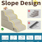Dog Step for Bed, Dog Stair 4-Step 35D Pet Stair 19.7" H for High Bed or Sofa Non-Slip Balanced Pet Step Indoor, Beige
