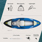 Pelican iESCAPE Inflatable Kayak - Recreational Kayak - Compact, Stable and Fun All in One - for 1 or 2 Person