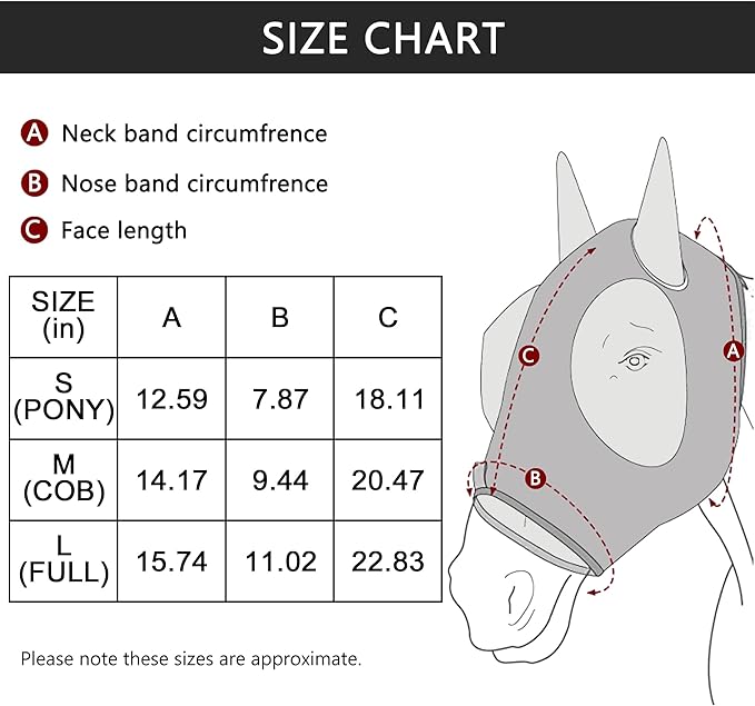 Horse Fly Mask with Ears - Large Eye Space for Full Vision, Breathable Stretch Comfort Fit, UV Protection, Forelock Opening, Easy Pull-On Violet Full