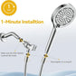 Filtered Shower Head with Handheld, Huge 6-Inch High Pressure Detachable Showerhead with Filters, Premium Chrome Water Softener Shower Head for Hard Water, Built-in Power Wash to Clean Tub and Pets