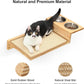 FUKUMARU Cat Wall Shelves, 3 In 1 Cats Walls Furniture Set, Food Station with 2 Steps , Solid Rubber Wood Perch, Suitable for Kitten Play, Nap, Eat, DIY Wall Jungle Gym
