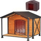 Dog House Outdoor Large Insulated Dog Kennel with Liner for Winter Waterproof Dog Cage for Small & Medium & Large Dogs,Unique All-Around Iron Frame