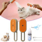 Brown+Essence 3 in 1 Steamy Pet Brush - Spritz Defur Comb for Cats & Dogs Grooming Tool (Brown+Essence)