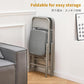 BOOSDEN Padded Folding Chair 2 Pack, Foldable Chair with Fabic Thick Cushion, Heavy Duty Metal Folding Chair for Outdoor & Indoor & Dining & Party, Grey