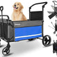 Petbobi Dog Wagon Stroller for Large & Medium Dogs - 2-in-1 Push-Pull Pet Stroller with Ramp, Foldable All Terrain Wagon Cart, One-Step Brake, Suitable for Outdoor Walks & Camping, Blue