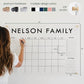 Personalized Clear Acrylic Calendar for Wall, Calendar Whiteboard for Wall, Dry Erase Wall Calendar, Wall Calendar Organizer System for Home (Block, Jade, 38"W x 26"H)