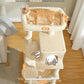 PETEPELA 45.7" Cat Tree for Indoor Cats, 5-Level Cat Tower for Large Cats with Metal Frame Large Hammock (17.3"x15.3"), Cat Condo with (18.5"x13") Big Top Perch & 4 Sisal Covered Scratching Post Beige