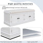 Storage Bench with 4 Doors and Adjustable Shelves, Shoe Bench with Removable Cushion for Living Room, Entryway 42.7" L x 16" W x 17.4" H (White)