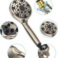 High Pressure Shower head with Handheld 7 Modes, Built-in Power Wash to Clear Tub. Tile & Pets, 5” High Flow Hand Held Rain Showerhead with Stainless Steel Hose and Adjustable Bracket- Brush Nickel