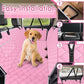 Waterproof Dog Car Seat Cover for Back Seat - Durable, Scratch Proof Pet Hammock with Nonslip Design & Storage Pockets, Fits Cars, SUVs, Trucks - L, Pink/Grey