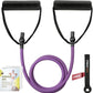 RitFit Single Resistance Exercise Band with Comfortable Handles - Ideal for Physical Therapy, Strength Training, Muscle Toning - Door Anchor and Starter Guide Included