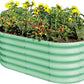 Land Guard 18“ Tall 4×2ft Galvanized Raised Garden Bed Kit, Galvanized Planter Garden Boxes Outdoor, Oval Large Metal Raised Garden Bed for Vegetables……… (Lime Green, 4×2×1.5ft)