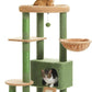 PEQULTI 53'' Cat Tree for Indoor Cats, Large Condo, Sisal Scratching Posts, Hammock & Perch, Fresh Cactus Design, Sturdy, Multi-Level