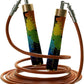 Weighted Jump Rope for Men Women -Interchangeable 1/5lb 1/4lb 1/2lb Heavy jump ropes - 360 Degree Spin - Length Adjustable,Ergonomics Leather Grip Skipping Rope for Fitness Weight Loss & More