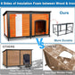 Extra Large Dog House Outdoor 59.1" L Outside Insulated Dog Kennel Weatherproof Winter, 6 Sides All-Round Foam for Small Medium Large Extra Large Dogs, Strong Metal Chew Proof Frame Window