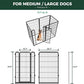 FXW Homeplus Unleashed Indoor Dog Playpen - Stress-Free and Safe Play, Heavy Duty 45 Inch 6 Wire Panels Dog Pen for Large Dogs, Black│Patented