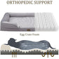 Bedfolks Orthopedic Dog Bed, Waterproof Dog Sofa Bed for Small Dogs & Cats, Egg Foam Pet Couch Bed with Removable Washable Cover and Nonslip Bottom, Light Grey