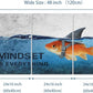 3 Panels Modern Framed Inspirational Canvas Wall Art Goldfish Body Strong Shark Heart Mindset is Everything Motivational Wooden Decor Posters for Office Gym Classroom Home Decoration(48''W x 24''H)