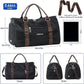 FIORETTO Womens Gym Tote Duffle Bag with Wet Pocket & Shoe Compartment, Sports Duffel Overnight Weekender Hospital Workout Carry on Bag for Girls, Ideal for Travel, Swimming, Dance, Ballet Black