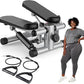 OLIXIS Steppers for Exercise at Home Workout Equipment, Mini Stepper Exercise Machine 300lbs, Twist Step with Resistance Bands, Cardio Weight Loss Equipment Home Fitness