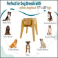 Slow Feeder Dog Bowls for Large Breed - Elevated, Raised 12-inch High - Bamboo Bowl with [60-oz Cap] Stainless Steel Inner Dish, Slow Feeding Insert Pad and Single Stand