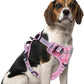 PUPTECK No Pull Dog Harness Medium Sized, Adjustable Reflective Dog Harness with Handle Easy Control, Comfortable Soft Padded Pet Vest Harness for Medium Dogs, Plaid Pink M