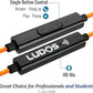 LUDOS Clamor Wired Earbuds in-Ear Headphones, 5 Years Warranty, Earphones with Microphone, Noise Isolating Ear Buds, Memory Foam for iPhone, Samsung, School Students, Kids, Women, Small Ears - Orange