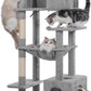 72” Cat Tree for Large Cats Big Cat Tower with Enlarged Hammock 21.6x17.7” Spacious Cats Condo House and Roomy Top Bed and Multiple Scratch Posts for Indoor Adult Cats (Grey, XLarge-72)