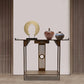 Console Table with Storage Shelves, 2 Tiers L 40.1” Narrow Sofa Table with Drawers, Bamboo Entryway Table for Small Spaces, Living Room Hallway Foyer Corridor Wood Entry Table