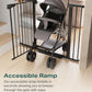 Cumbor 36" Extra Tall Baby Gate for Dogs and Kids with Wide 2-Way Door, 29.7"- 46" Width, and Auto Close Personal Safety for Babies and Pets, Fits Doorways, Stairs, and Entryways, Black