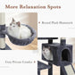 PAWZ Road Cat Tree, 60 Inches Cat Tower with Dual Condos, Spacious Perch, Cozy Basket and Sisal-Covered Scratching Posts for Indoor Cats- Dark Gray