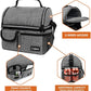 opux Lunch Box for Men, Adult Lunch Box Cooler, Insulated Lunch Bag Women, Dual Compartment Lunchbox for Work, Leakproof Double Decker Lunch Bag, Soft Lunch Pail Tote Boys Girls Kids School, Gray
